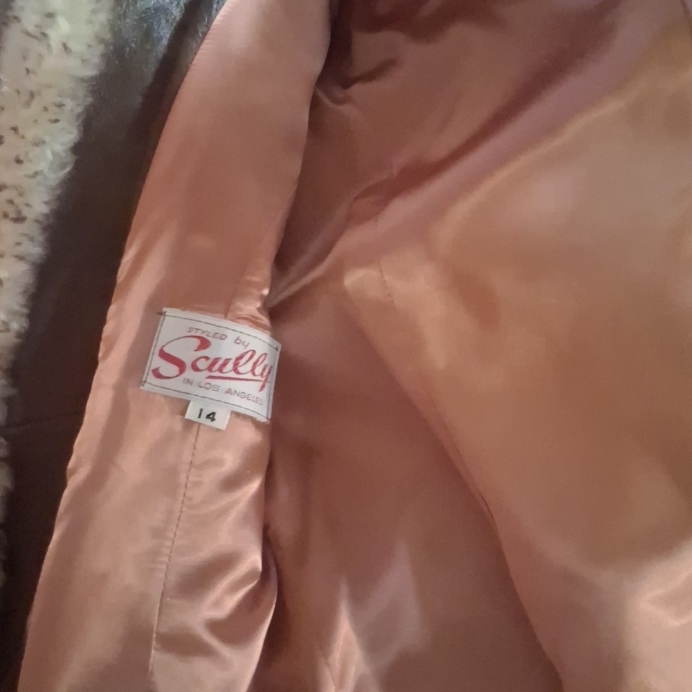 Scully Brown and Cream Shearling Coat - Picture 2 of 3